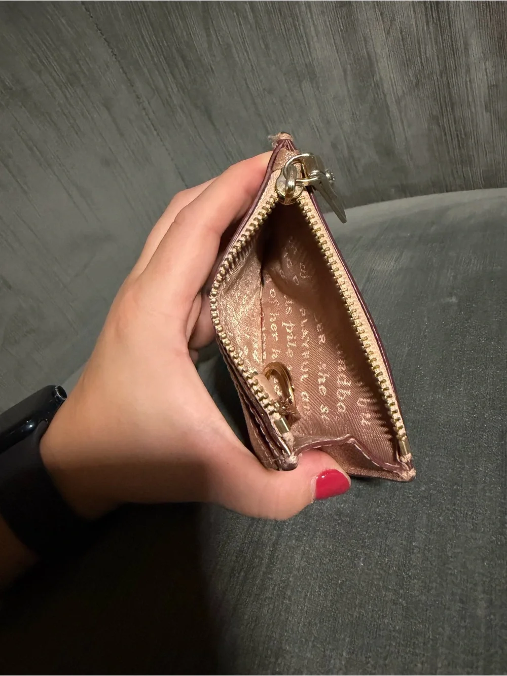 kate spade Rose Gold Glitter Cardholder Wallet